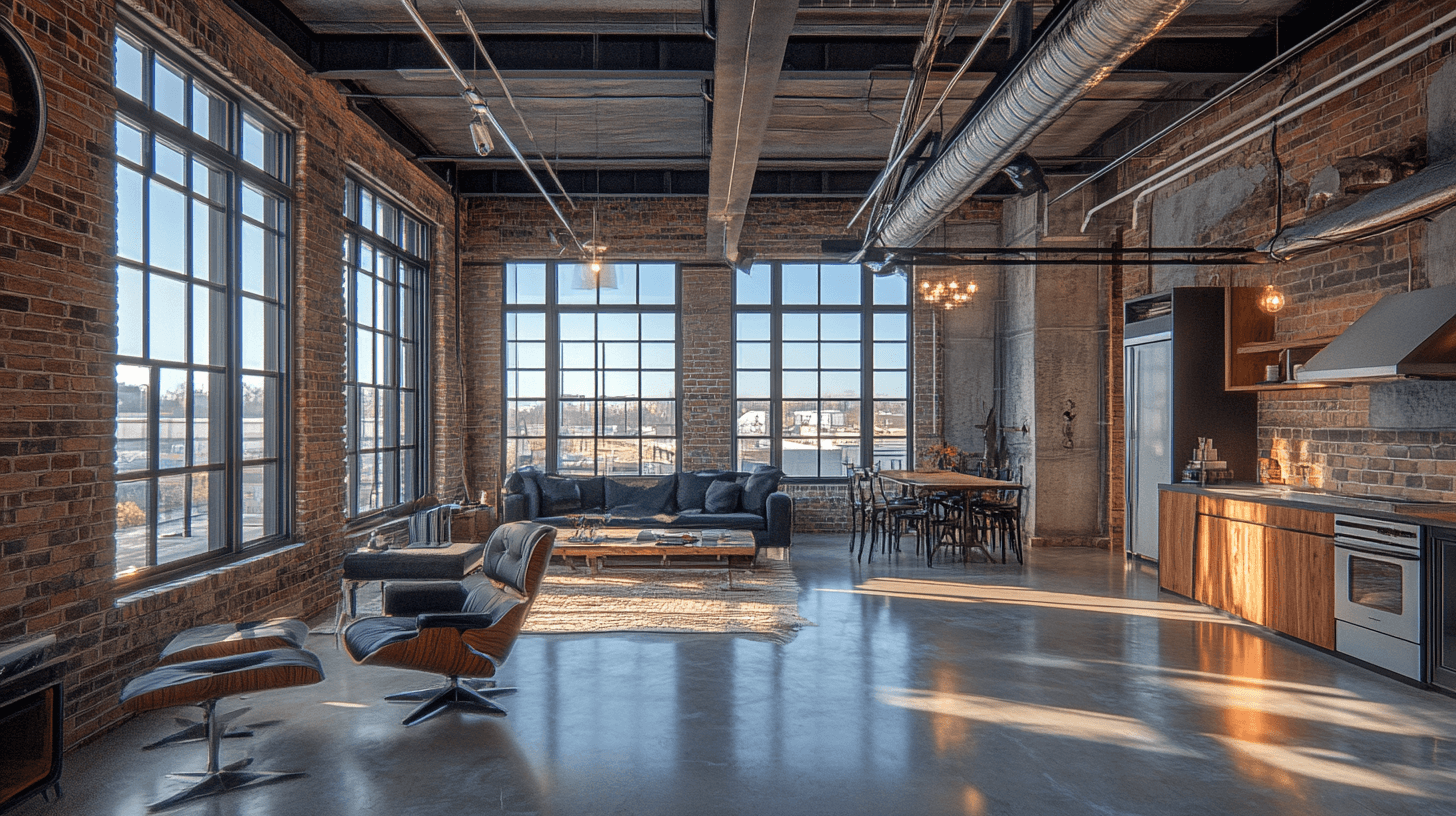 Loftstil: Öppna ytor och industriella element