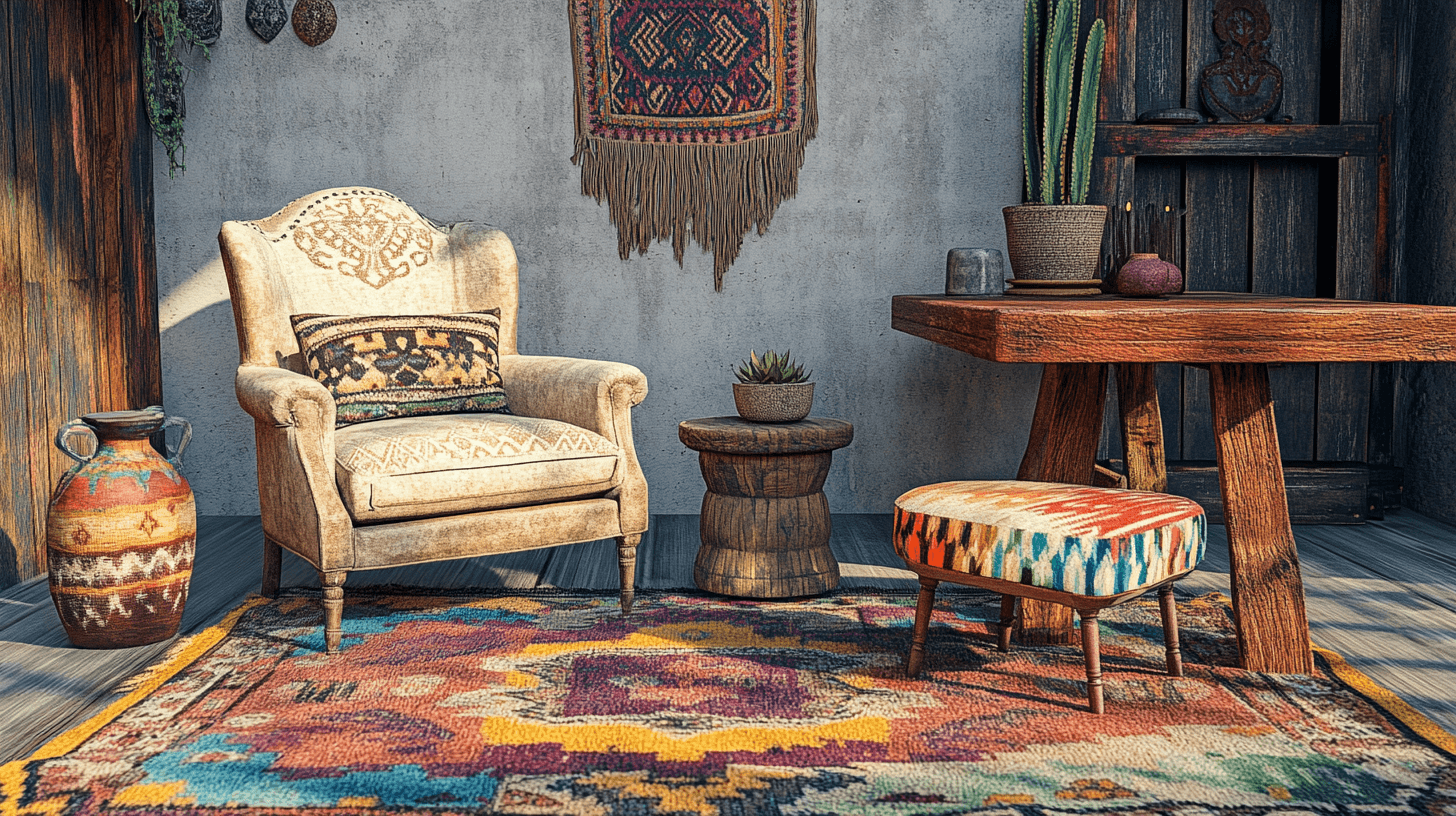 Möbler i nomadisk boho-stil