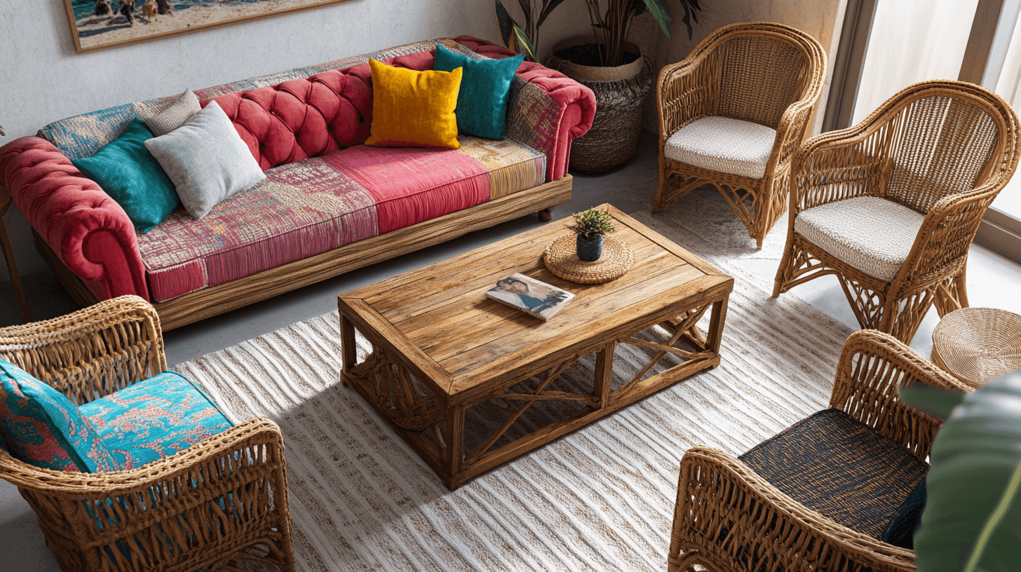 Möbler i boho-chic-stil