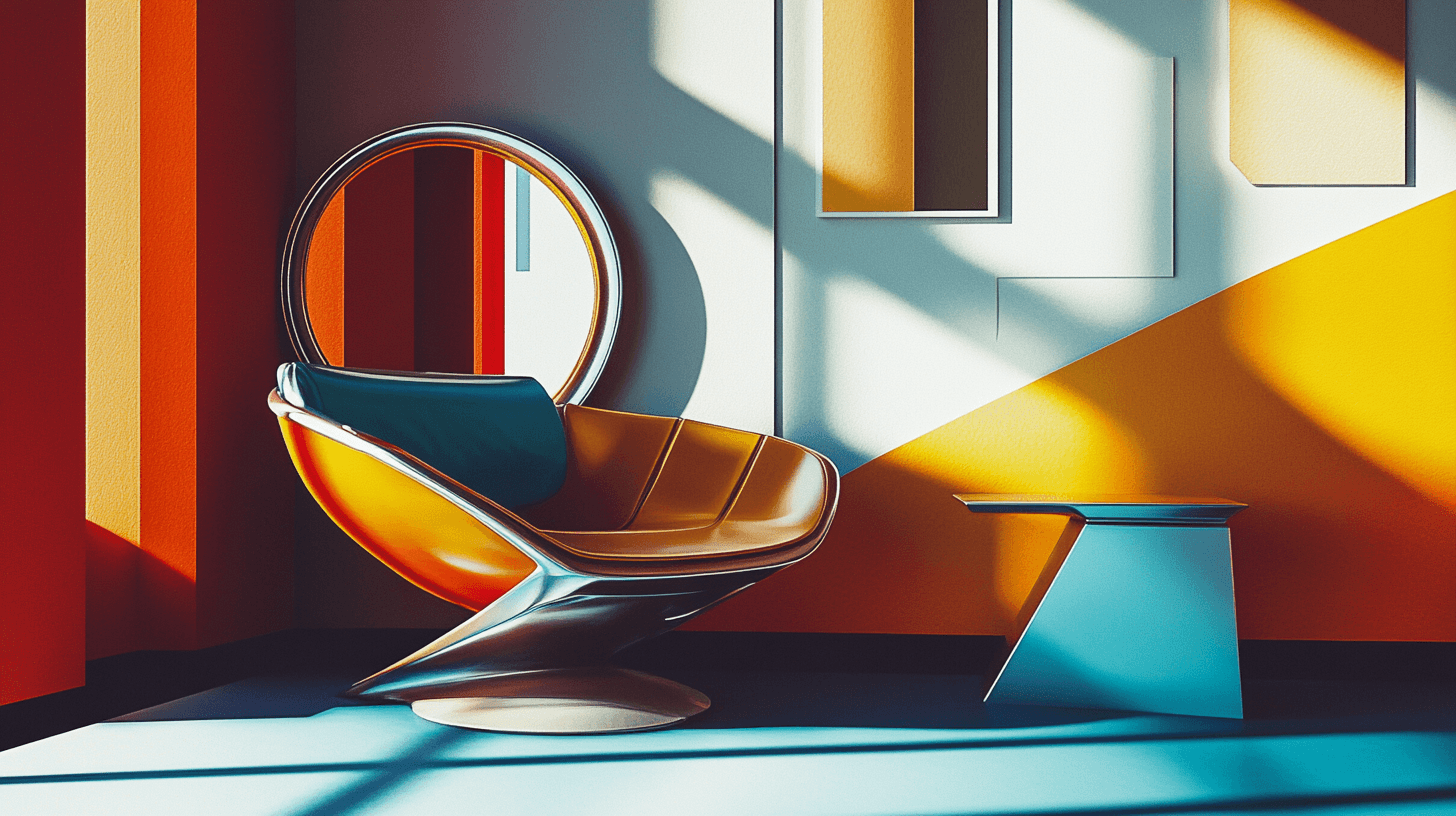 Dekorationselement i retrofuturism