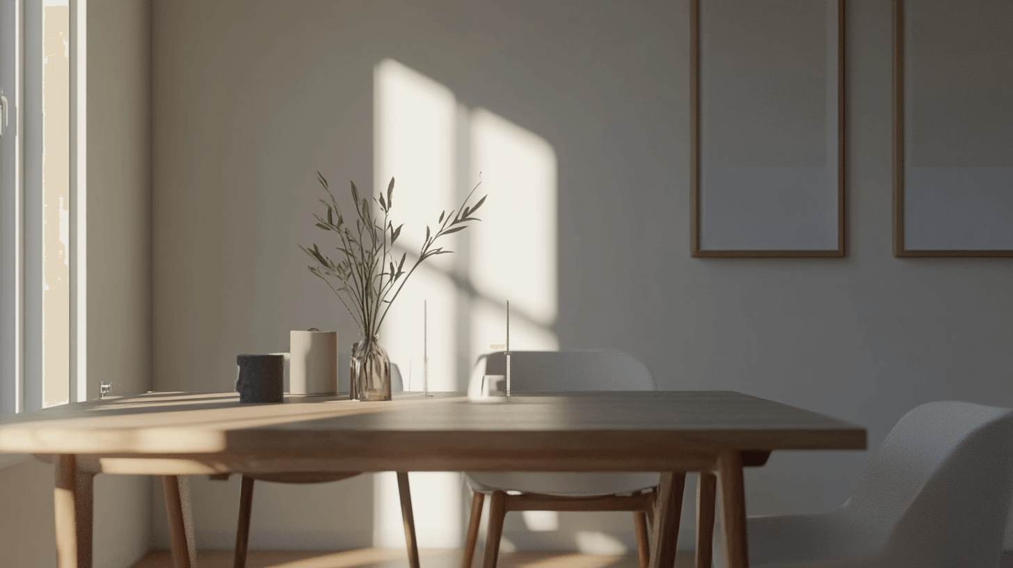 Färgschema i det minimalistiska matsalen