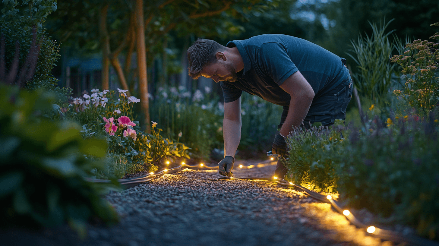 Installation och placering av trädgårdsbelysning