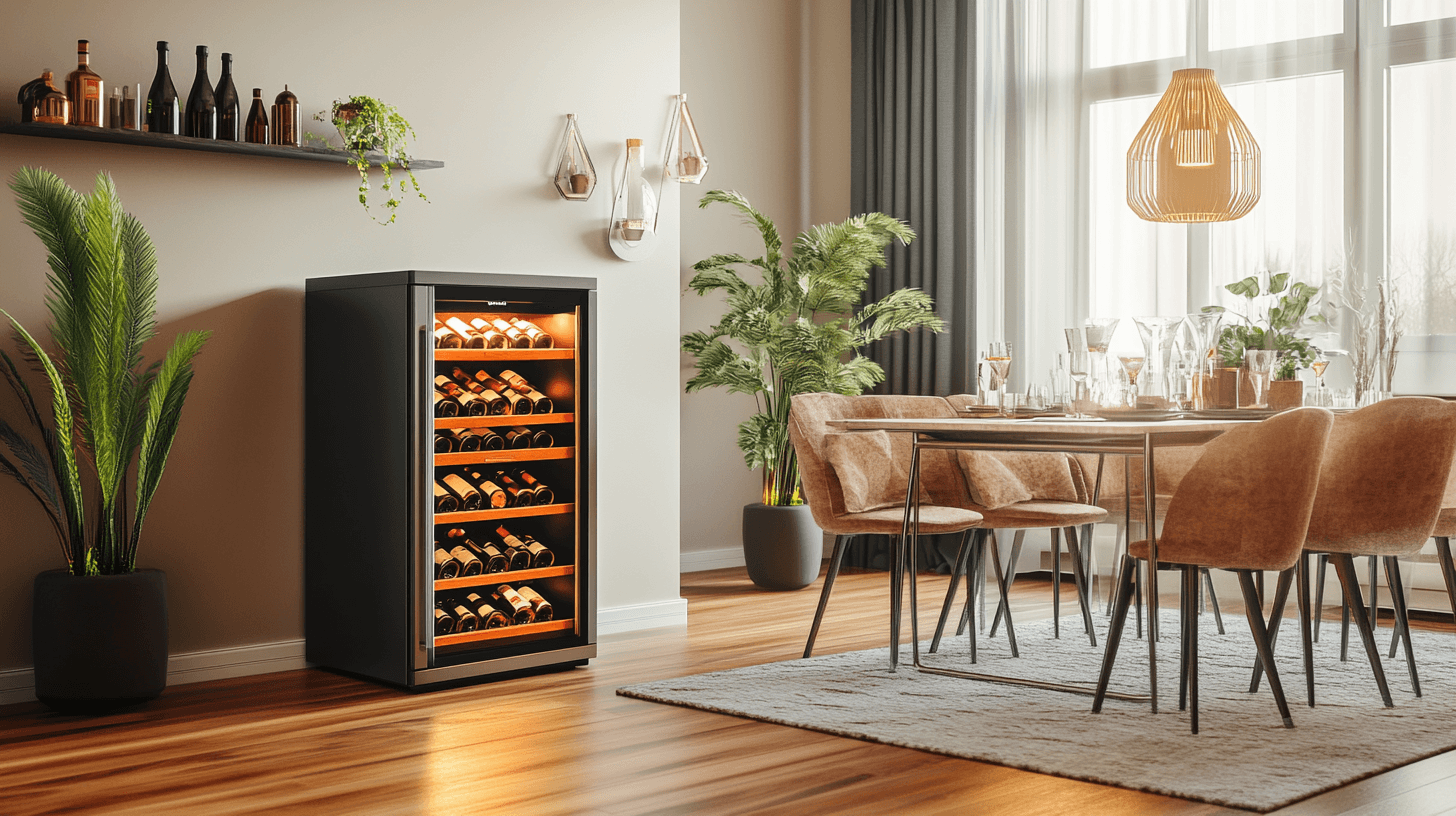 Designidéer för en matsal med vinkylare