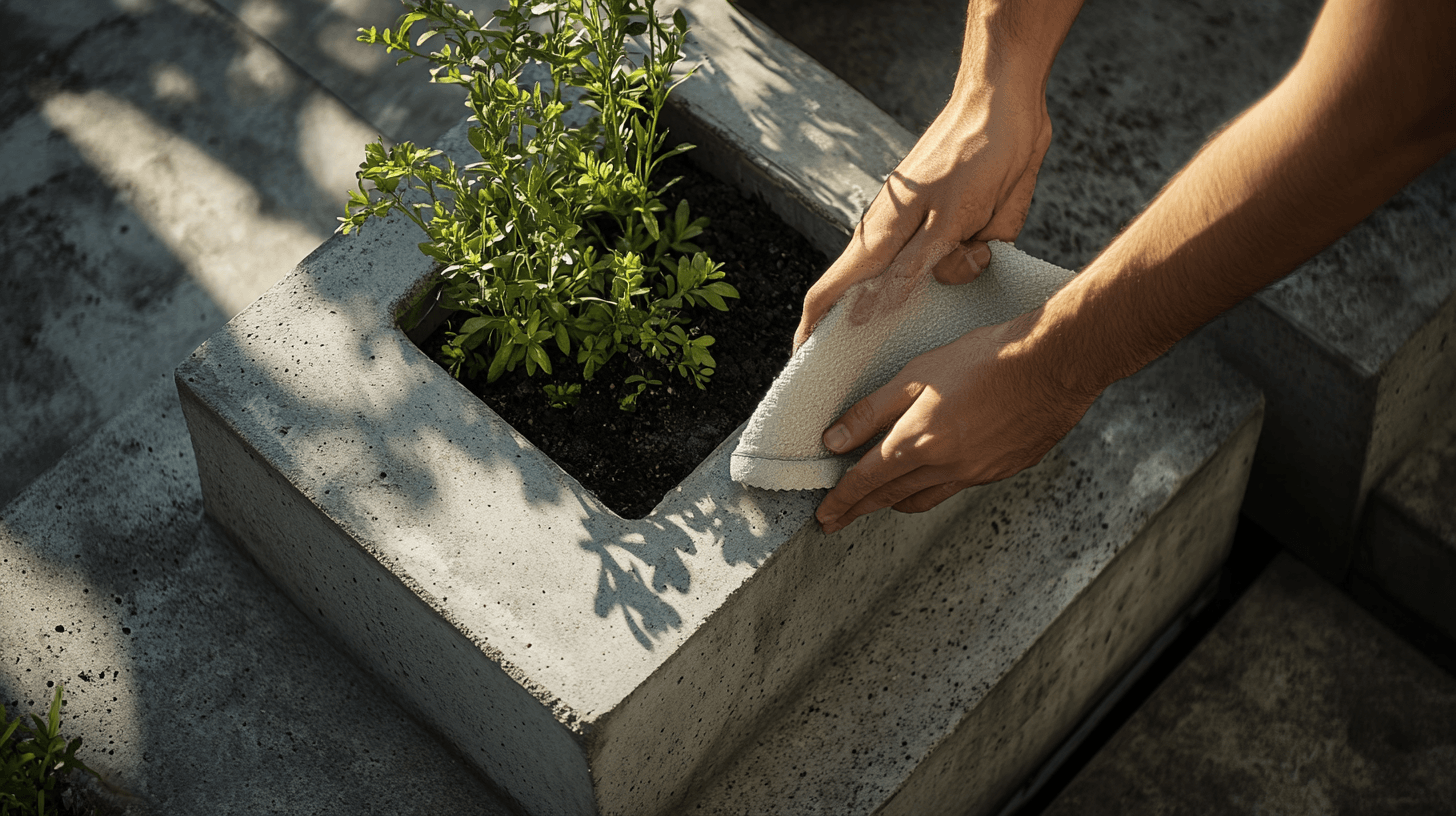Underhåll och skötsel av betongplanteringskärl