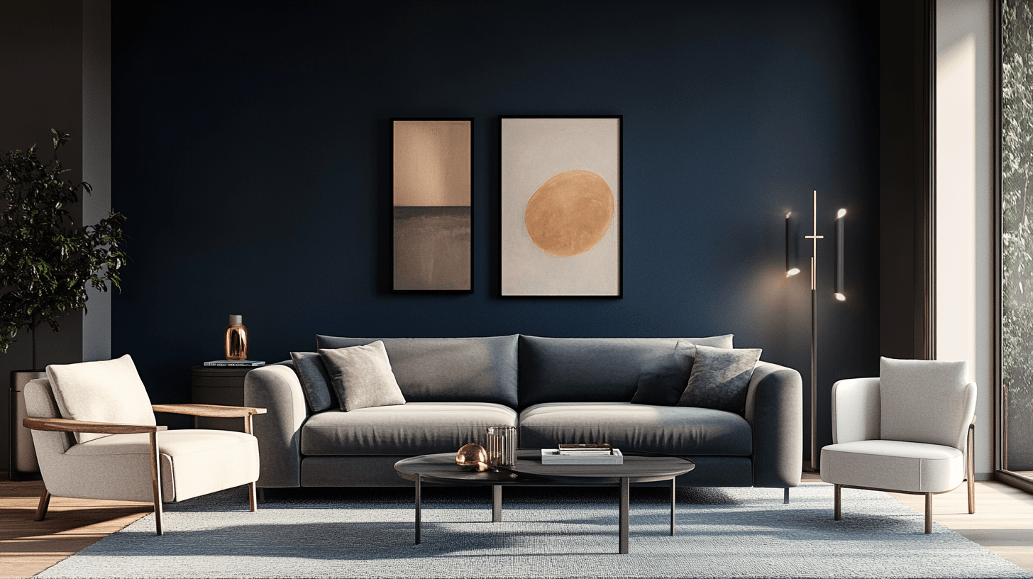 Väggdesign i mörkblått: Våga färg