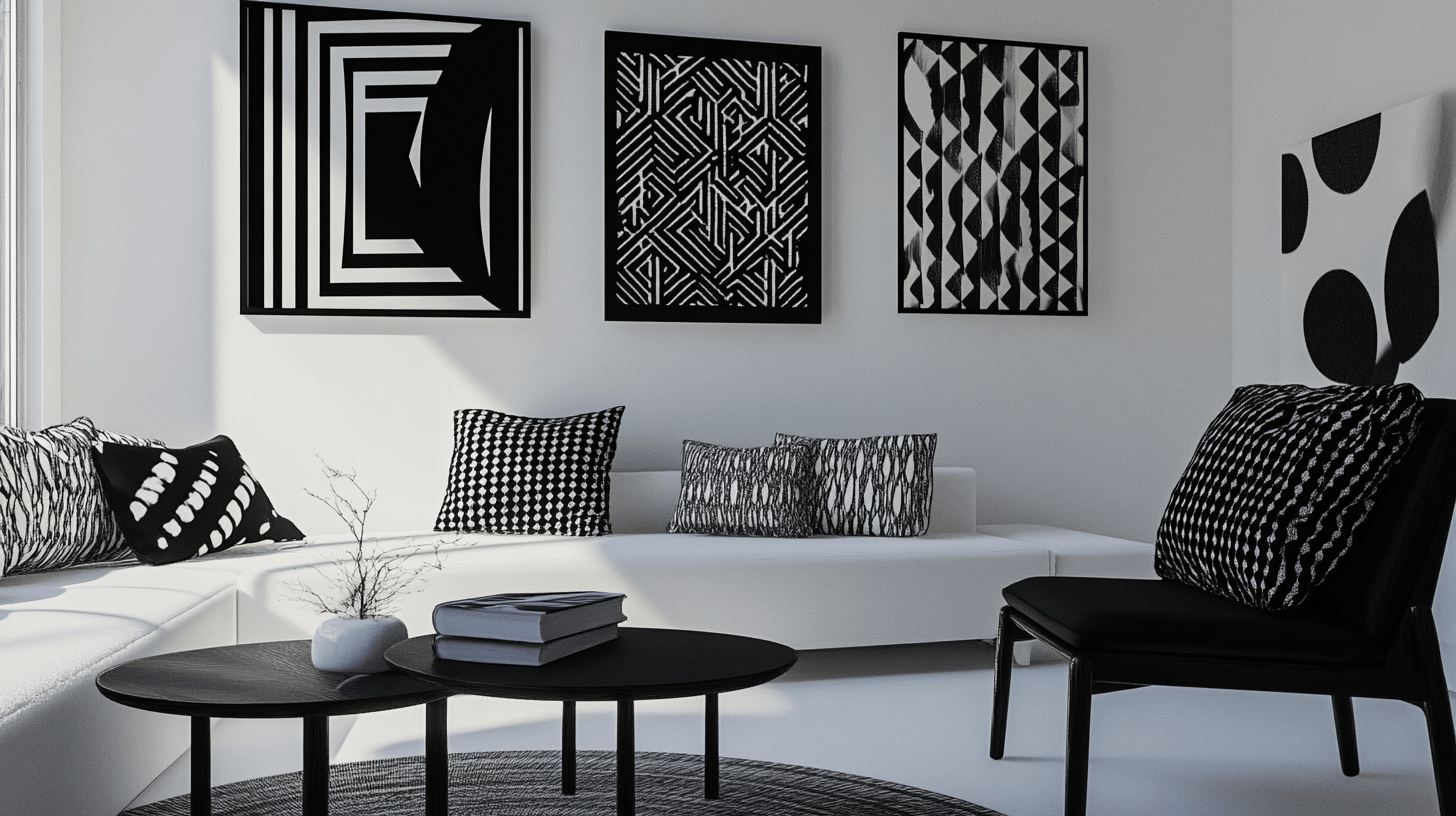 Dekoration i svartvitt: Minimalistisk och uttrycksfull