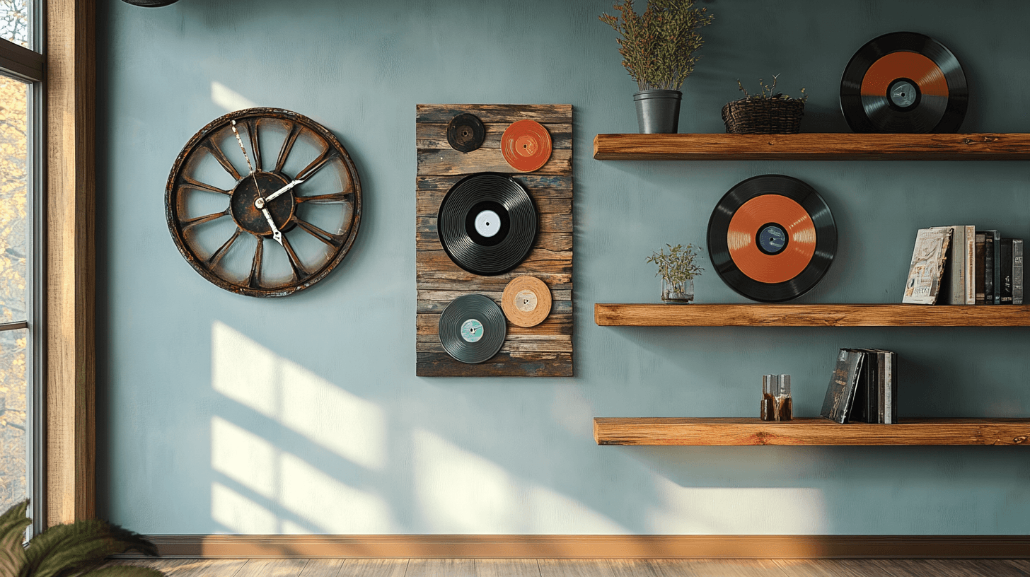 Kreativ väggdesign med upcycling-element