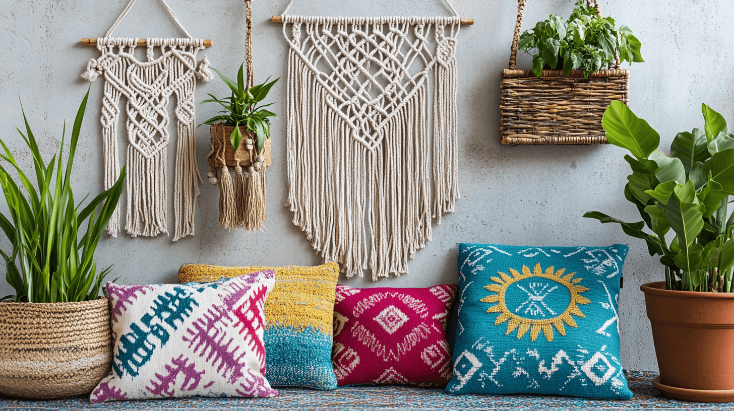 Dekoration och accessoarer för den nomadiska boho-looken
