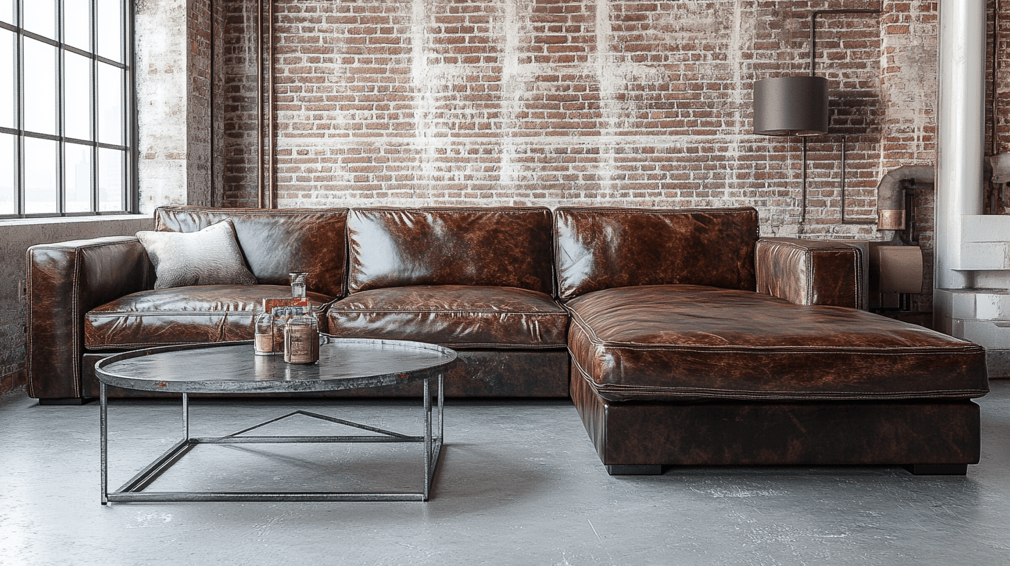 Möbler för ett vardagsrum i loftstil