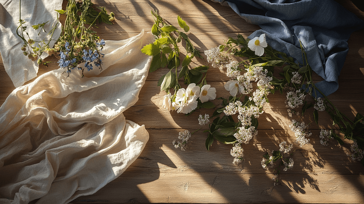 Naturliga material för sommarbordet