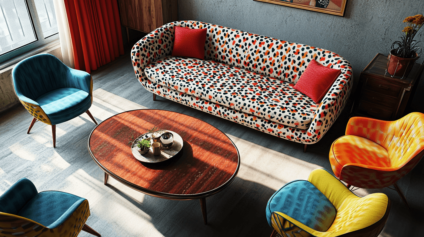 Möbler som förkroppsligar retro pop-stil