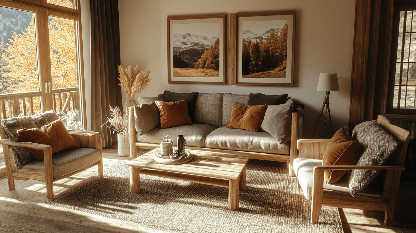 Färgdesign i chalet-stil: Jordiga toner och varma nyanser
