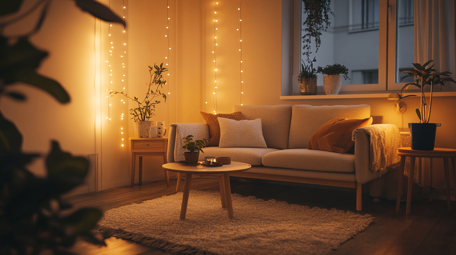 Vardagsrum i hygge-stil: Minimalism möter mysighet