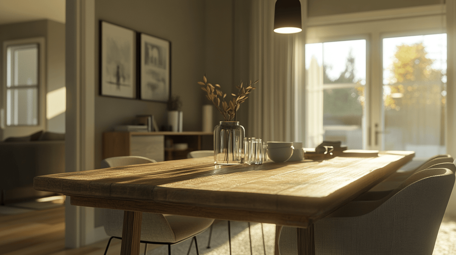 Matplats i modern lantlig stil: Den perfekta mixen av rustikalt och modernt