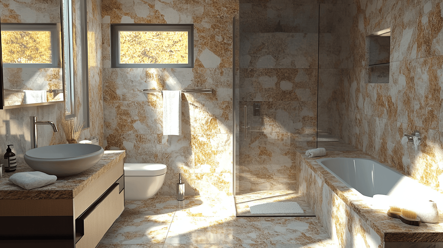Designalternativ med natursten i badrummet