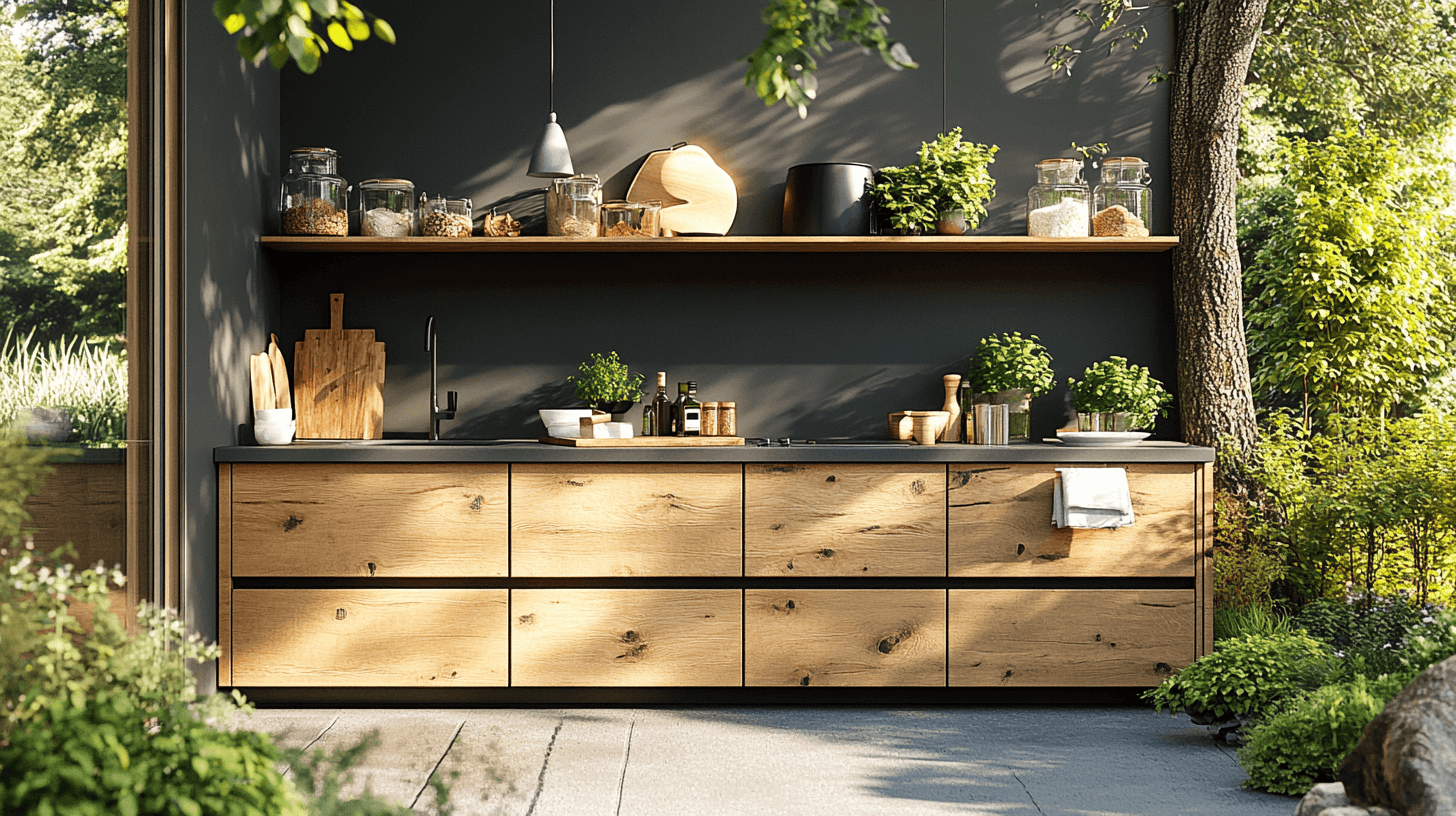 Design och integrering av uteköket i trädgården
