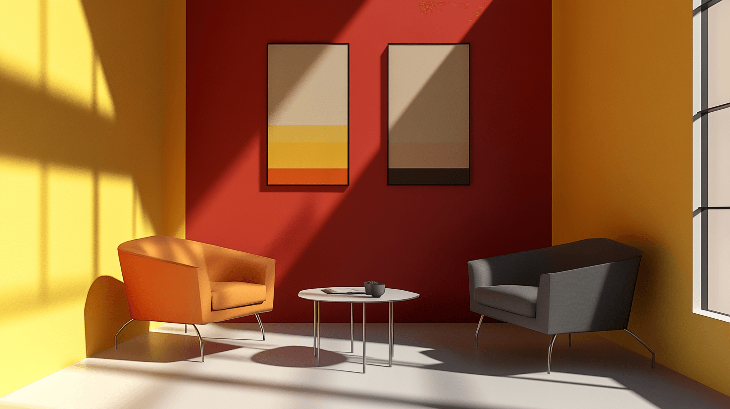 Kombination av starka färger och minimalistiska designer