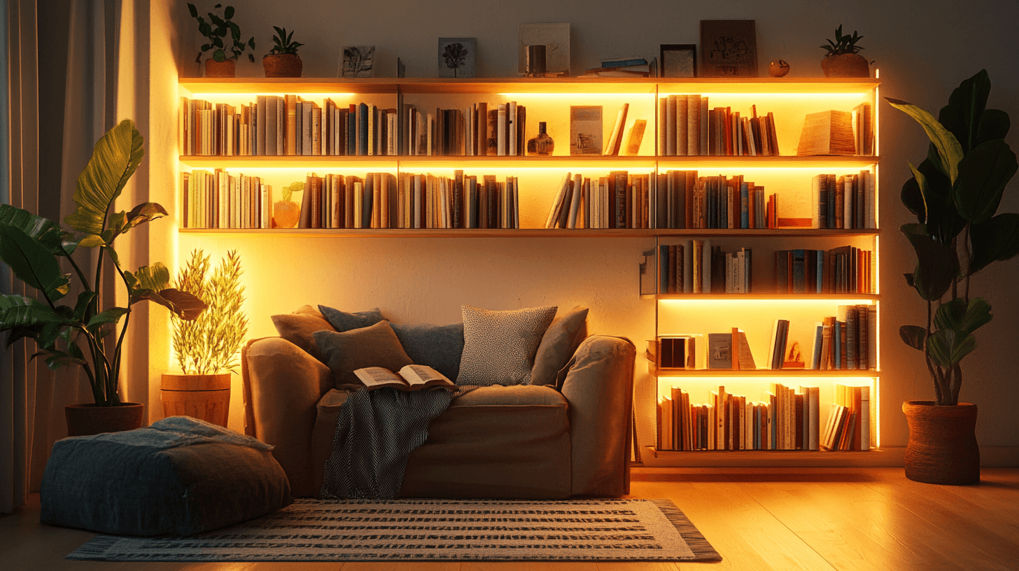 Bibliotek i vardagsrummet: Böcker arrangerade med stil