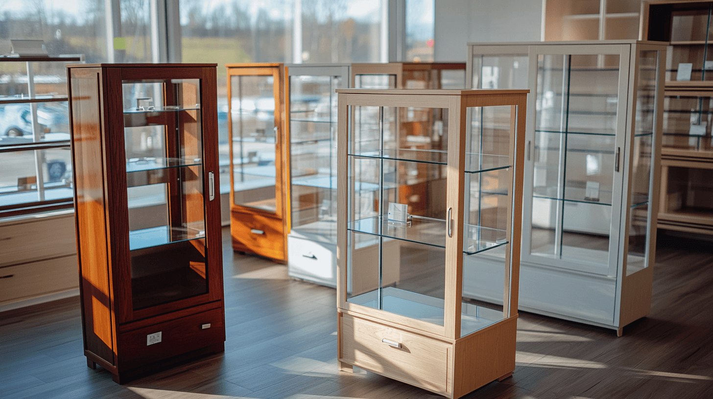 Olika typer av glasvitriner