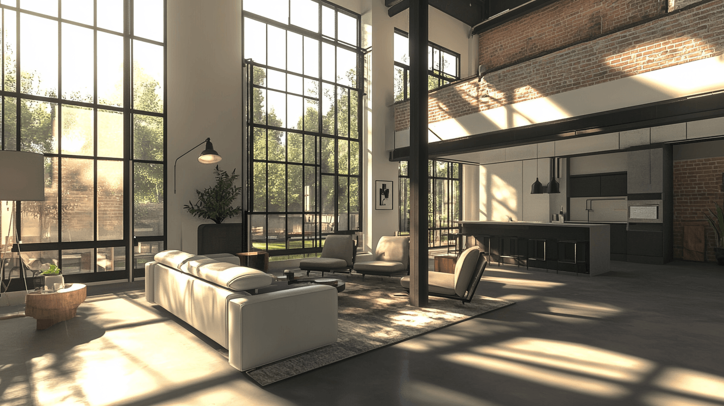 Inreda ett loft-vardagsrum: öppet och modernt
