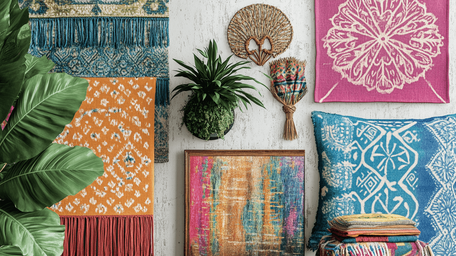Dekoration och tillbehör i färgglad boho-stil