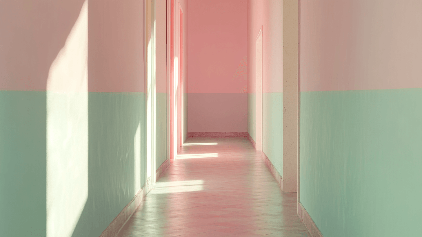 Pastellfärgad väggdesign för hallen