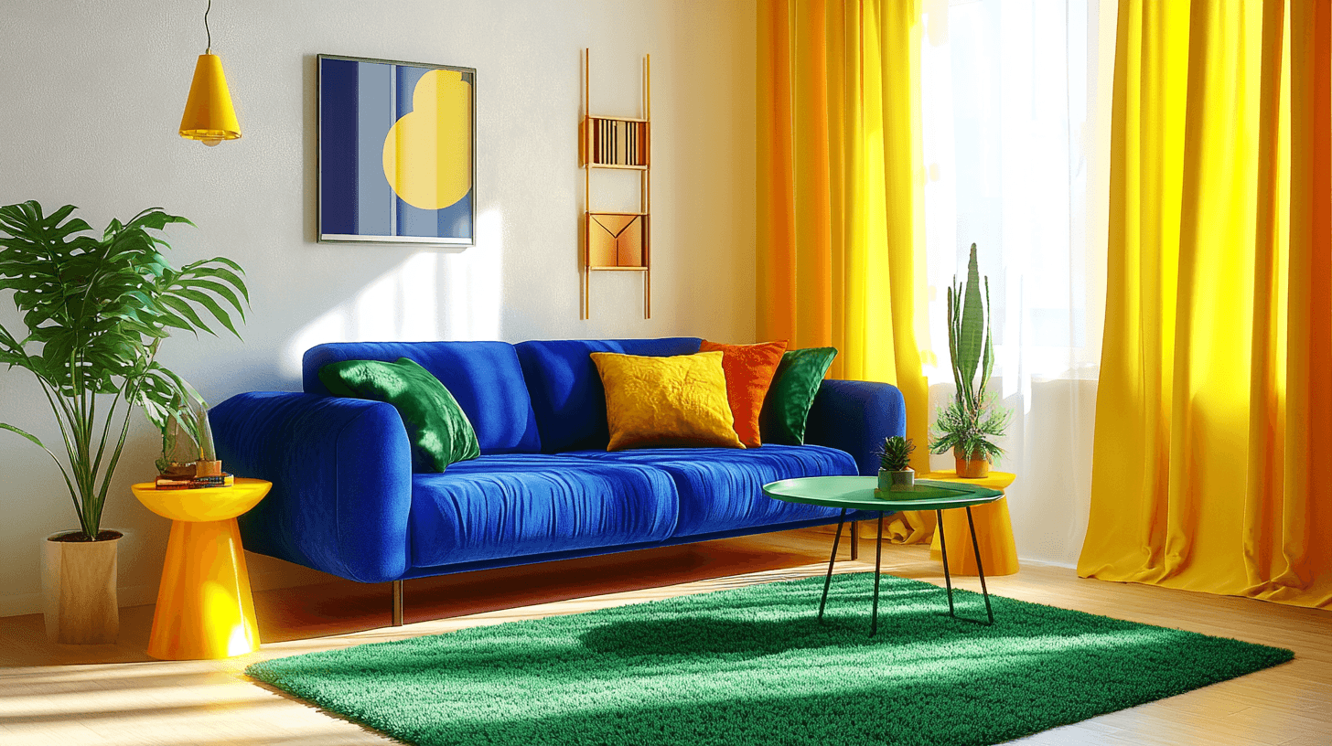 Klara färger i vardagsrumsdesignen