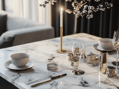 Dekorera med marmor: Den eleganta trenden för bord och tillbehör